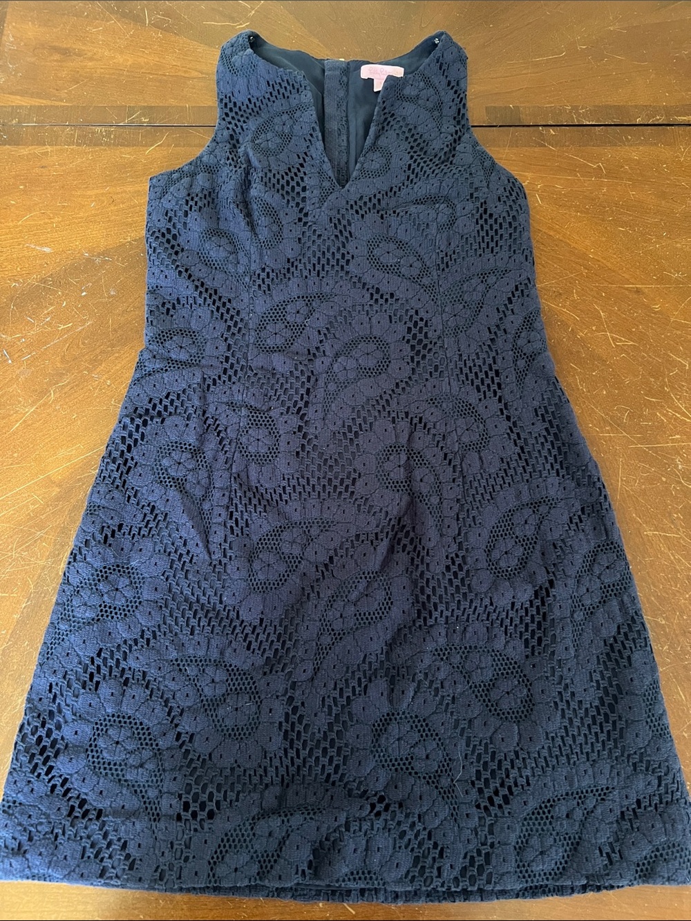 Lilly Pulitzer Navy Crochet Sleeveless Mini Dress Size 6